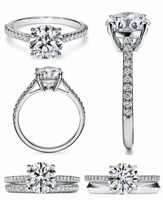 38 szt. Pierścionek zaręczynowy z naturalnym diamentem Okrągłe cięcie 1,2 ct RD7MM