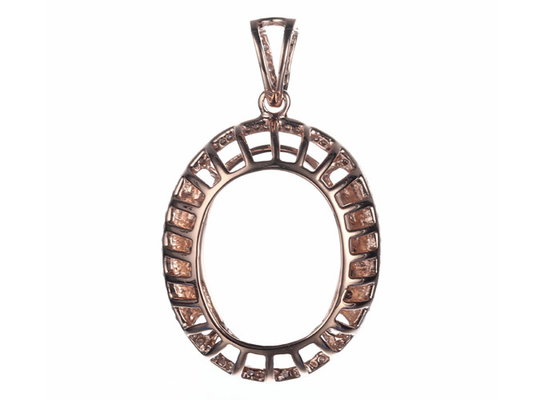 Owalny kształt półmocowany wisiorek z biżuterią 10 × 14 mm 2,7 g waga Prong ustawienie typu