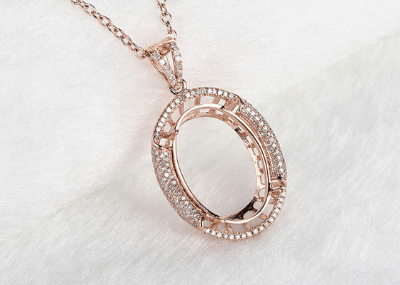 Owalny kształt półmocowany wisiorek z biżuterią 10 × 14 mm 2,7 g waga Prong ustawienie typu