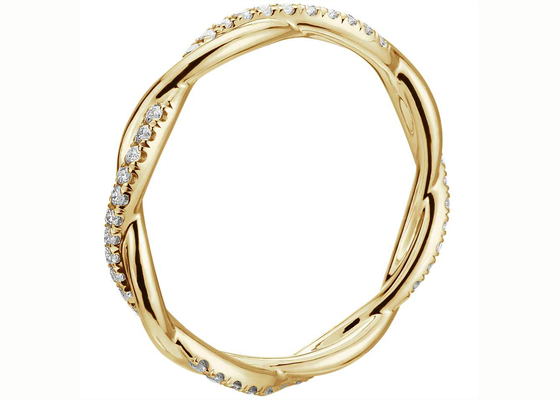 0,44ct Twist Link 14K Yellow Gold Biżuteria 3,8 mm-4,3 mm Rozmiar paska Typ ustawienia pazurów