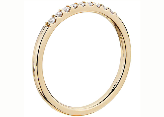 0,44 ct sztaplowane diamentowe pierścionki Żółte złoto 1,8 mm Typ ustawienia Fishtail
