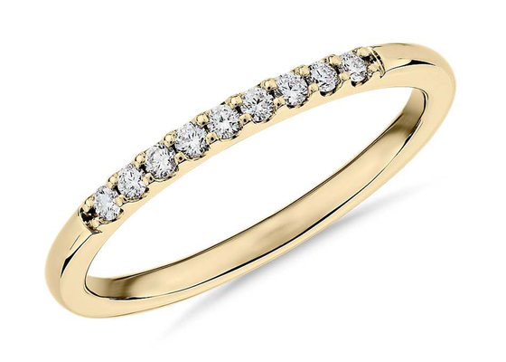 0,44 ct sztaplowane diamentowe pierścionki Żółte złoto 1,8 mm Typ ustawienia Fishtail