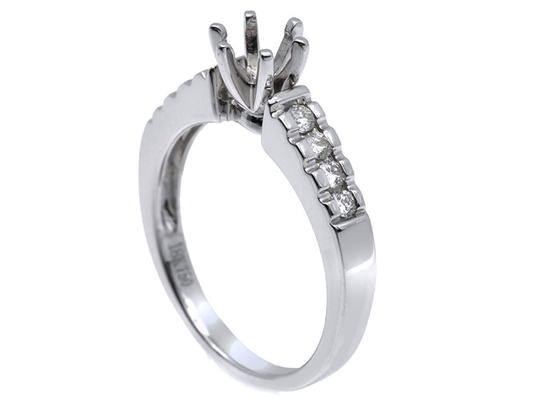 0,2ct 8 sztuk półzawieszany pierścionek z brylantem 14K białe złoto materiał ODM na prezent