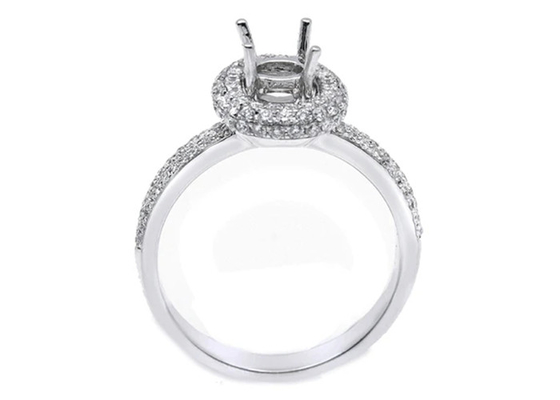 Pierścionek z 18-karatowym białym złotem półzawieszany z naturalnymi diamentami 1-1,1 mm 0,45 ct