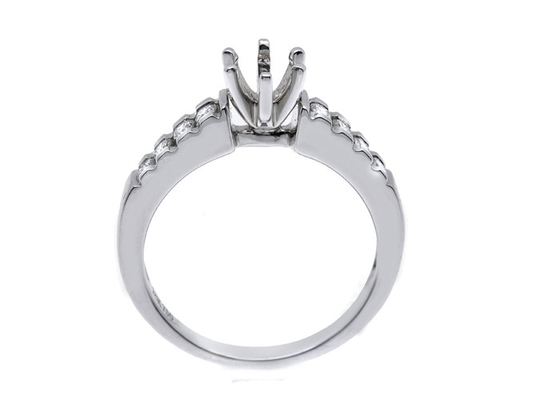 0,2ct 8 sztuk półzawieszany pierścionek z brylantem 14K białe złoto materiał ODM na prezent