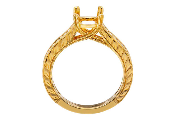 Prawdziwy diament półmocowany pierścionek z biżuterią Okrągły kształt Dia 1,6-1,7 mm 0,61 ct