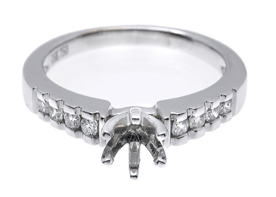 0,2ct 8 sztuk półzawieszany pierścionek z brylantem 14K białe złoto materiał ODM na prezent