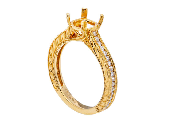 Prawdziwy diament półmocowany pierścionek z biżuterią Okrągły kształt Dia 1,6-1,7 mm 0,61 ct
