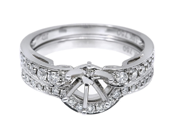 OEM Semi Mount Ring Settings, 0,18 ct 1,5 mm naturalny pierścionek z diamentem
