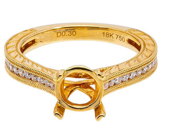 Prawdziwy diament półmocowany pierścionek z biżuterią Okrągły kształt Dia 1,6-1,7 mm 0,61 ct