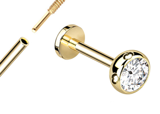 Sterylne złoto Body Piercing Biżuteria Kolczyki Śruba Style Dia 3×3mm
