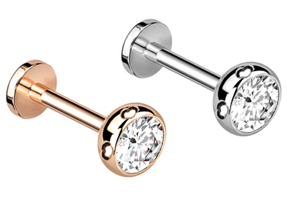 Sterylne złoto Body Piercing Biżuteria Kolczyki Śruba Style Dia 3×3mm