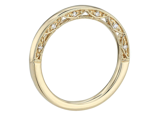 Klasyczny złoty pierścionek 9K 0,12 ct 1,3 mm wymiar z naturalnym diamentem