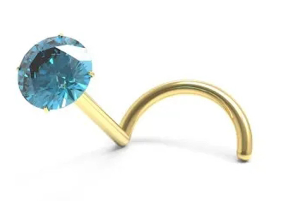 Wkręt do nosa ze złota 18K z naturalnym granatem 1,5 mm-3 mm