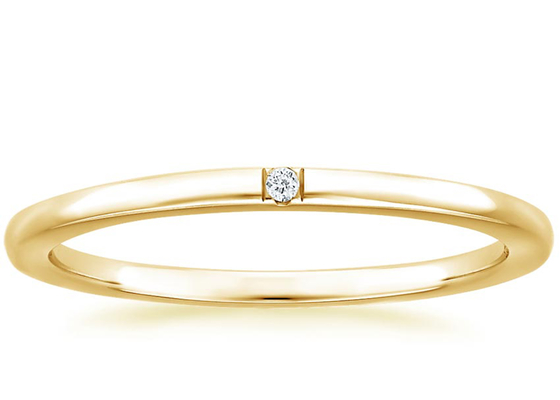 Solitaire Diamond 14K Yellow Gold Biżuteria Tiny 0.04ct 2.0mm-2,3mm Rozmiar paska