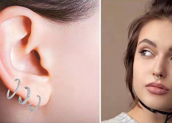 Piercing 18-karatowe żółte złoto diamentowe kolczyki w kształcie serca 3mm OEM ODM