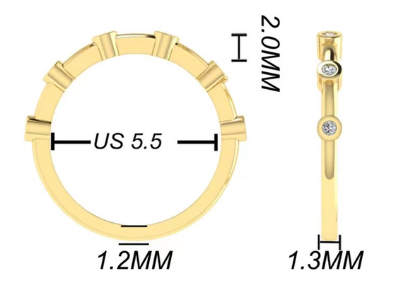 6 sztuk diamentów 18-karatowy pierścionek z różowego złota 1,5 mm okrągłe cięcie OEM na zaręczyny