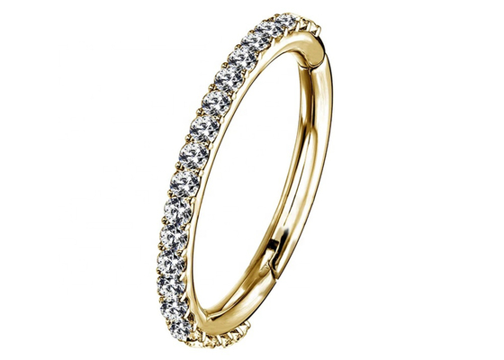 Zawiasowa przegroda 14k Gold Clicker Claw Setting Type z diamentem 1,3 mm