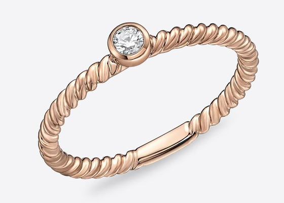 Kwadratowy diamentowy pierścionek z przegrodą 14k z litego złota, pierścień nozdrza Hoop 1,0 mm × 10 mm