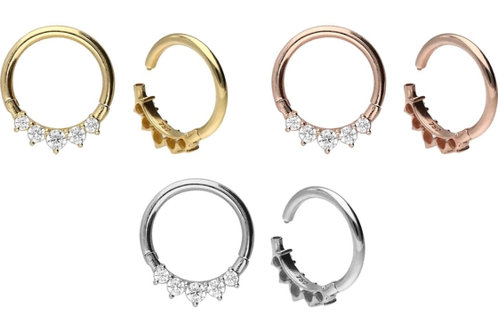 Surgical Hinged 14K Gold Clicker 5 Zestaw zewnętrznych pazurów Typ Hipoalergiczny
