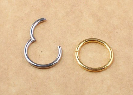 Periceing White Gold Clicker, 14-karatowe złote kolczyki Hoop OEM ODM na rocznicę