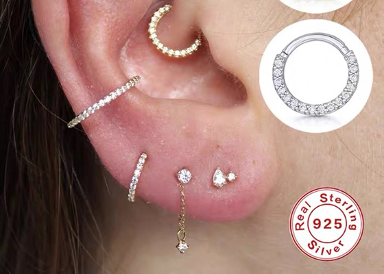 Bezszwowy zawiasowy 14K Gold Clicker 16g-40g do chrząstki tragus
