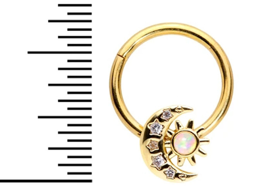 Solidne 18-karatowe złoto Piercing Nose Moon Sun Shape z 0,06ct SI2 Natural Diamonds ODM