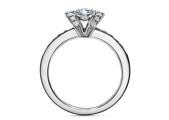 0.78ct zestaw pierścionków zaręczynowych 14K białe solidne złoto okrągłe cięcie 3MM