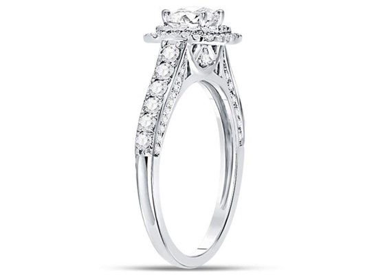 3.65g 14-karatowa biżuteria z litego złota, 0.8ct kwadratowe damskie pierścionki z białego złota z diamentami