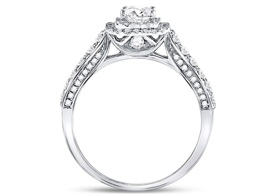 3.65g 14-karatowa biżuteria z litego złota, 0.8ct kwadratowe damskie pierścionki z białego złota z diamentami