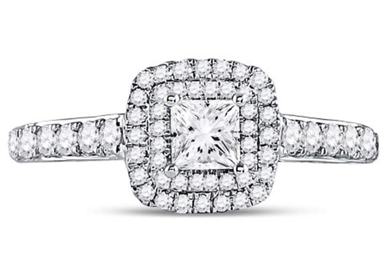 3.65g 14-karatowa biżuteria z litego złota, 0.8ct kwadratowe damskie pierścionki z białego złota z diamentami