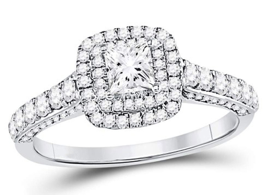 3.65g 14-karatowa biżuteria z litego złota, 0.8ct kwadratowe damskie pierścionki z białego złota z diamentami