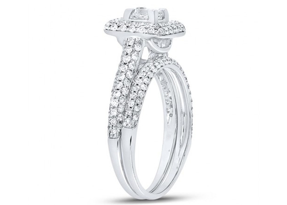 14K żółte złoto kwadratowe pierścionki z obietnicą 0,8 ct trzy kamienie