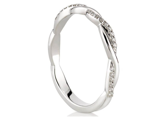 14K białe złoto prawdziwy diamentowy pierścionek z biżuterią 0,3ct okrągłe cięcie ODM na zaręczyny