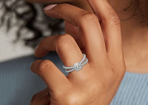 0.1ct RD3.0MM Zestaw obietnicy zaręczynowej i obrączki ślubnej Waga 3,21g