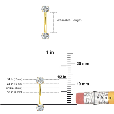16g Diamond Gold Body Piercing Biżuteria Pierścionek 10mm 8mm Wymiar na pępek