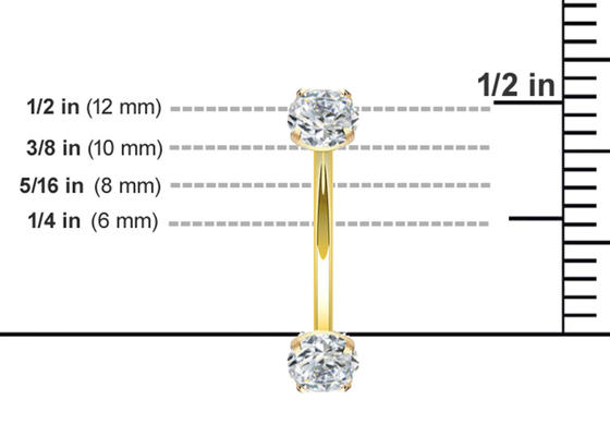 16g Diamond Gold Body Piercing Biżuteria Pierścionek 10mm 8mm Wymiar na pępek