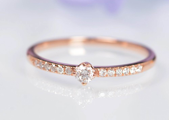 Pierścionek z biżuterią z prawdziwego diamentu 4 mm Waga 0,25 ct Okrągłe cięcie na rocznicę OEM