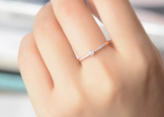 Pierścionek z biżuterią z prawdziwego diamentu 4 mm Waga 0,25 ct Okrągłe cięcie na rocznicę OEM