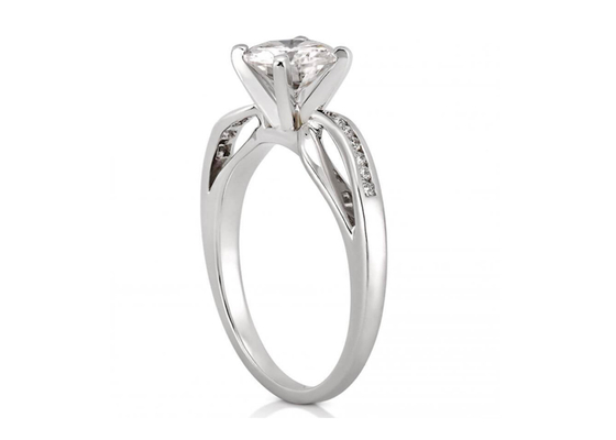 Princess Cut Prawdziwy diamentowy pierścionek z biżuterią Twisted Rope Style 6 × 6mm Rozmiar OEM