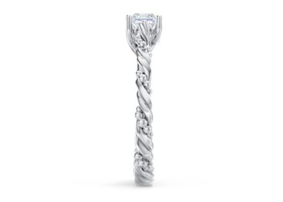 Princess Cut Prawdziwy diamentowy pierścionek z biżuterią Twisted Rope Style 6 × 6mm Rozmiar OEM