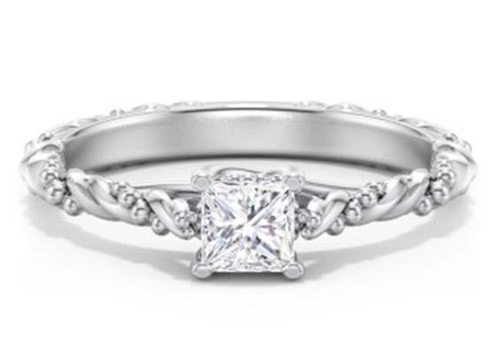 Princess Cut Prawdziwy diamentowy pierścionek z biżuterią Twisted Rope Style 6 × 6mm Rozmiar OEM