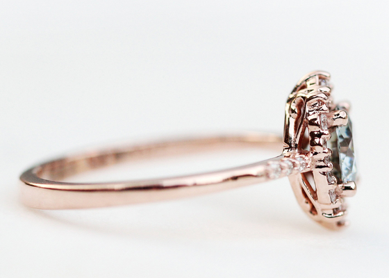 1,2 ct 1 szt. Pierścionki zaręczynowe Moissanite dla kobiet Materiał 14K z różowego złota