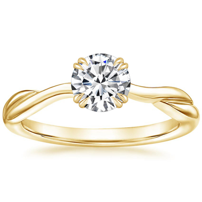 0.8ct Lab Grown Moissanite Ring 14K żółte złoto Materiał ODM OEM