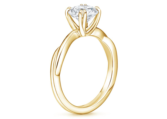 0.8ct Lab Grown Moissanite Ring 14K żółte złoto Materiał ODM OEM