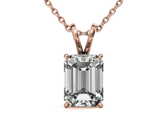 1,05 ct szmaragdowe 14-karatowe złote naszyjniki Dia 7 × 5 mm Ustawienie ramki Typ