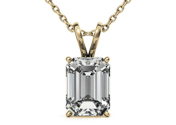1,05 ct szmaragdowe 14-karatowe złote naszyjniki Dia 7 × 5 mm Ustawienie ramki Typ