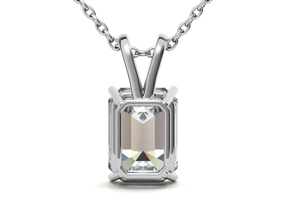 1,05 ct szmaragdowe 14-karatowe złote naszyjniki Dia 7 × 5 mm Ustawienie ramki Typ