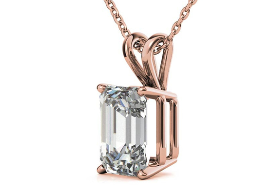 1,05 ct szmaragdowe 14-karatowe złote naszyjniki Dia 7 × 5 mm Ustawienie ramki Typ