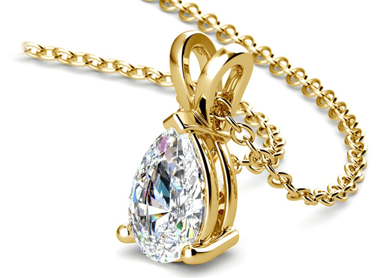 Naszyjniki z szlifem gruszki 0,84 ct 14k ze złota z wisiorkiem w stylu vintage 8 × 5 mm